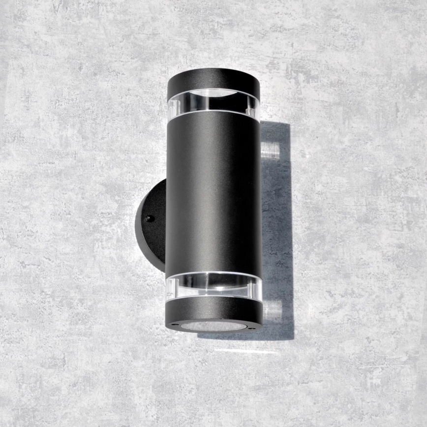 Уличный настенный светильник RINO 2xGU10/12W/230V IP54 черный