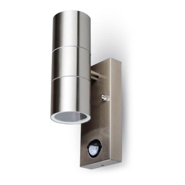 Уличный настенный светильник с датчиком 2xGU10/35W/230V IP44