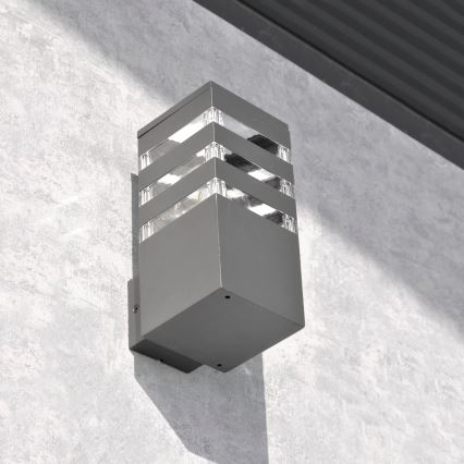 Наружный настенный светильник TEKSAS 1xE27/12W/230V IP44 антрацит