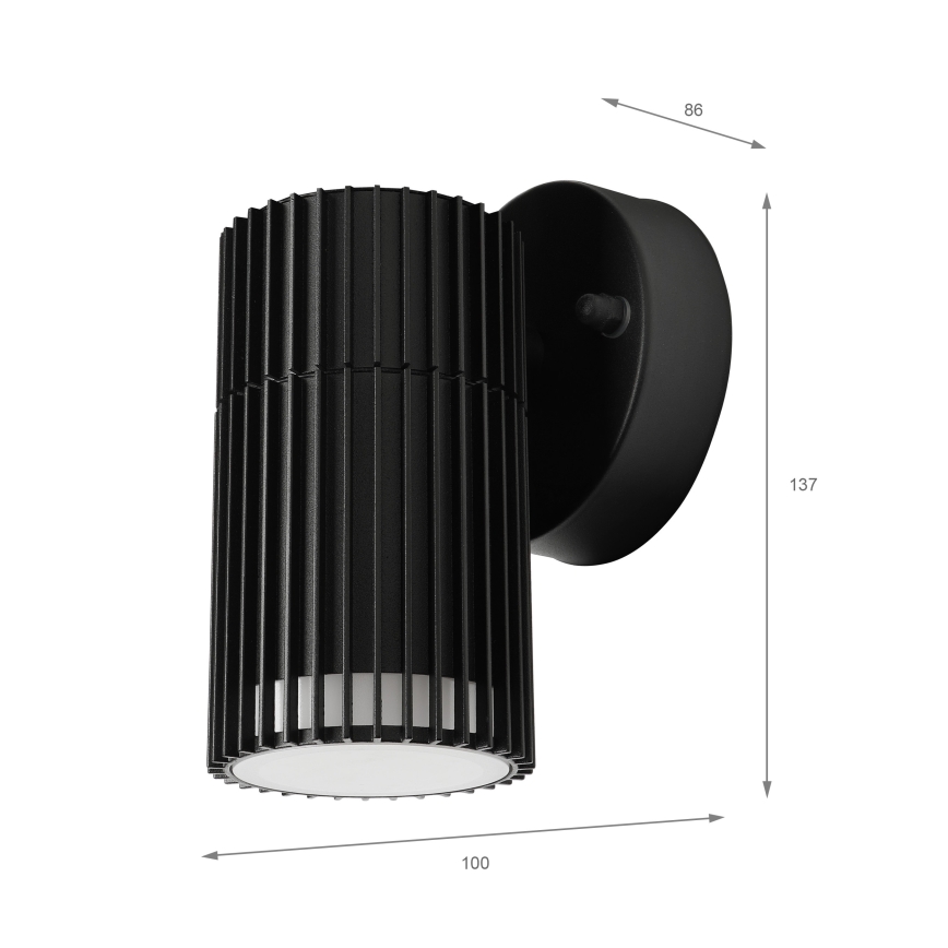 Уличный настенный точечный светильник LANTHEA 1xGU10/11W/230V IP44 черный