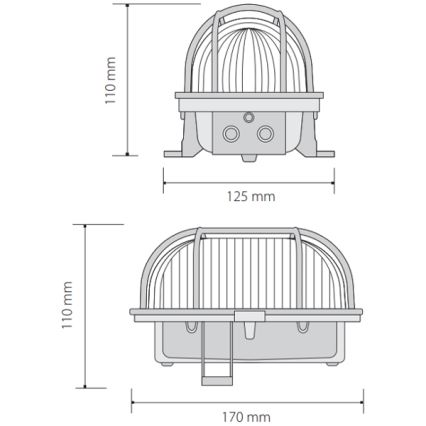 Уличный потолочный светильник OVAL 1xE27/60W/230V IP44 черный