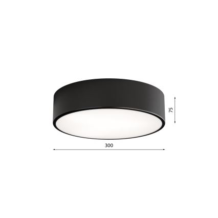 Уличный потолочный светильник с датчиком CLEO 2xE27/24W/230V диаметр 30 см черный IP54