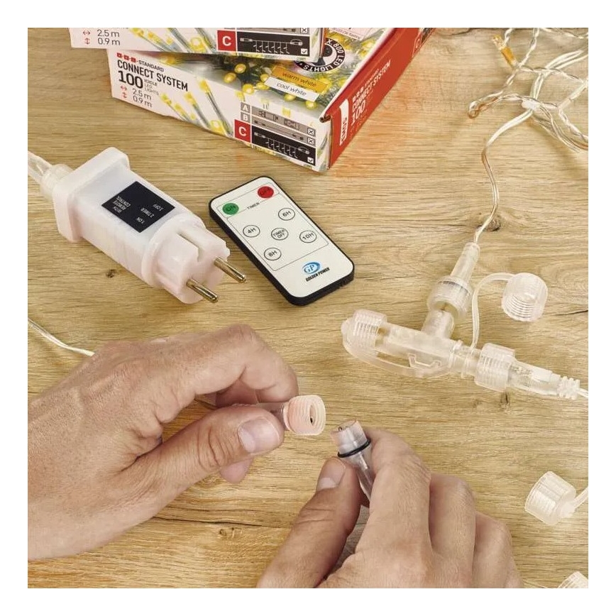 Уличный прозрачный удлинительный кабель для соединительных гирлянд, 10 м, IP44