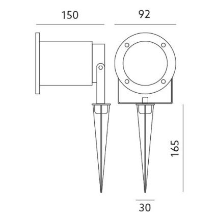 Уличный светильник BLAKE 2 GU10/50W/230V IP65