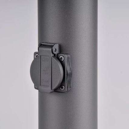 Уличный светильник с розеткой DALLAS 1xE27/12W/230V IP44 антрацит