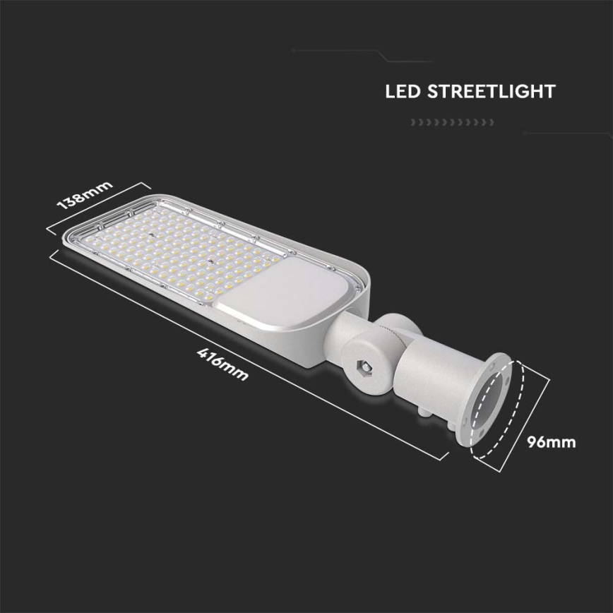 Светодиодный уличный светильник SAMSUNG CHIP LED/50Вт/230В 4000К IP65 серый