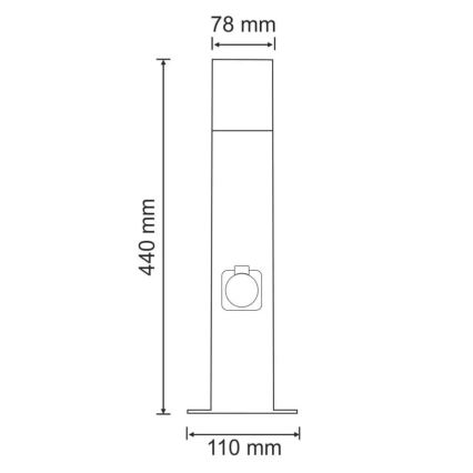 Уличный светильник с розеткой NEW YORK 1xE27/12W/230V IP44 44 см антрацит