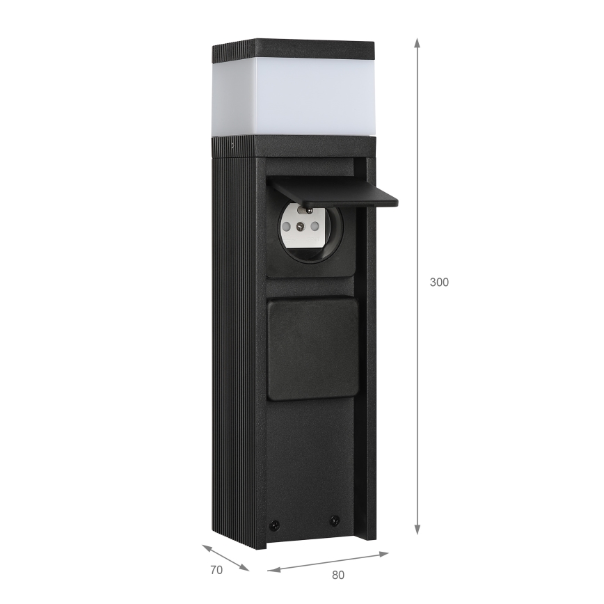 Уличный светильник с 2 розетками VESPER 1xG9/5W/230V IP44 30 см, чёрный