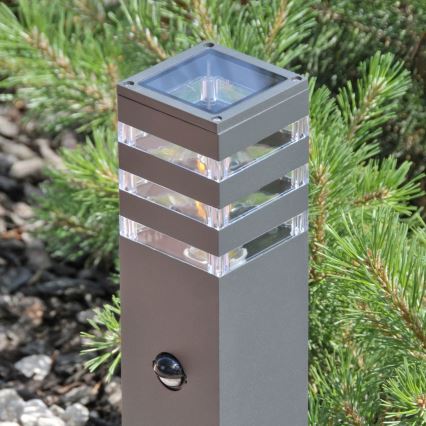 Уличный светильник с датчиком TEKSAS 1xE27/12W/230V IP44 74 см антрацит