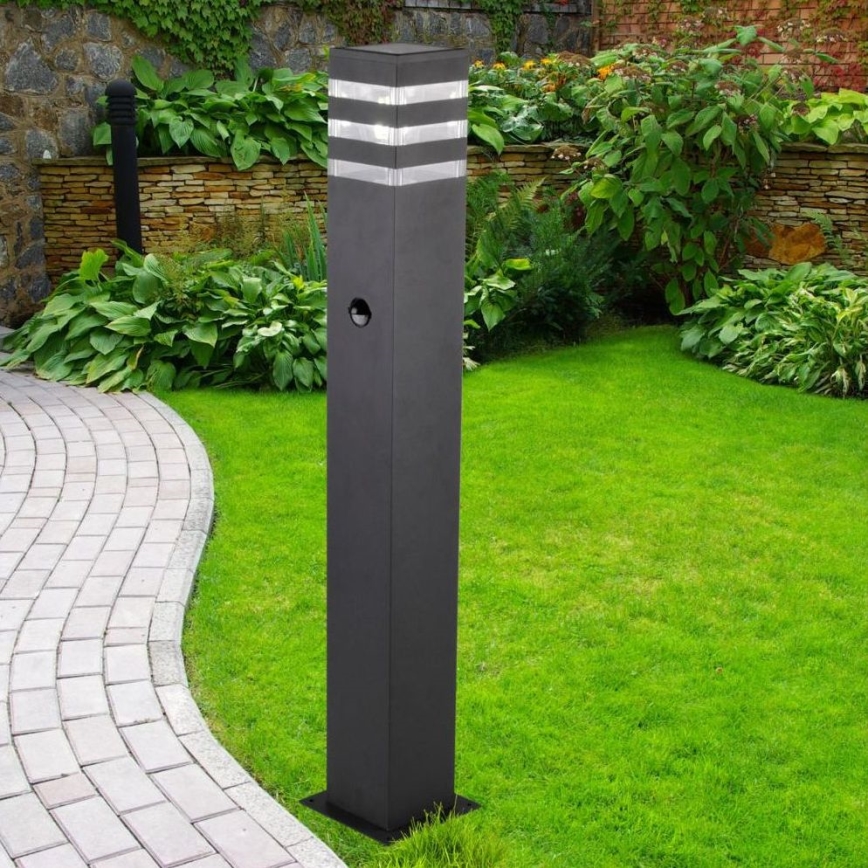 Уличный светильник с датчиком TEKSAS 1xE27/12W/230V IP44 74 см антрацит