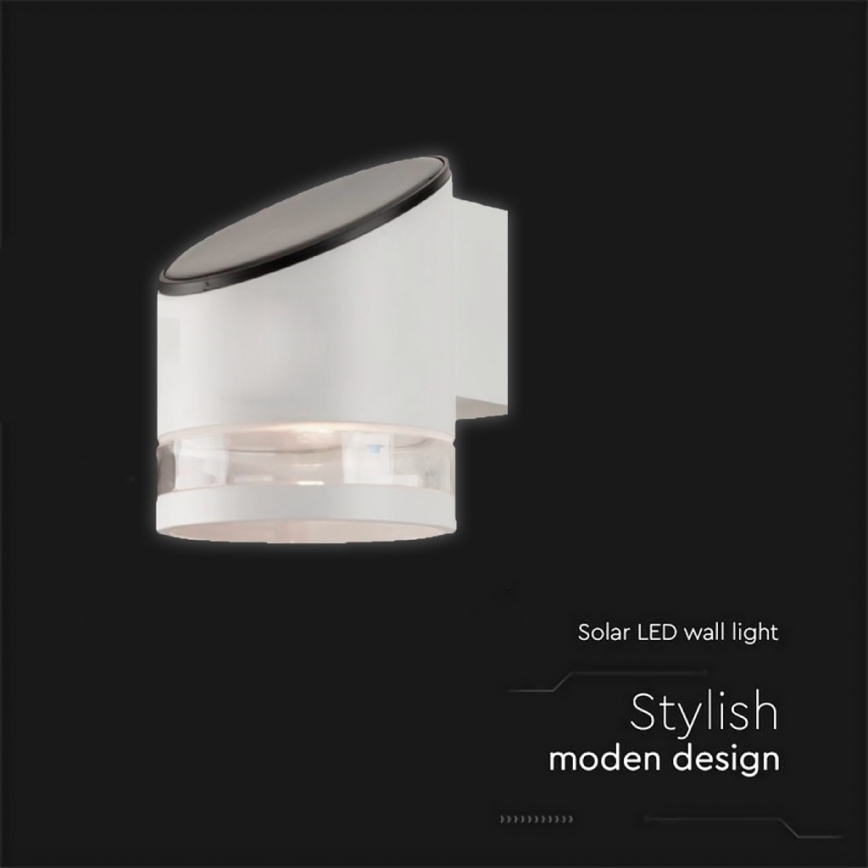 Уличный светодиодный настенный на солнечной батарее LED/1W/3,7V 3000K IP54 белый