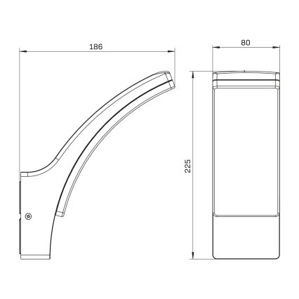 Уличный светодиодный настенный светильник AMY LED/12W/230V IP44 черный