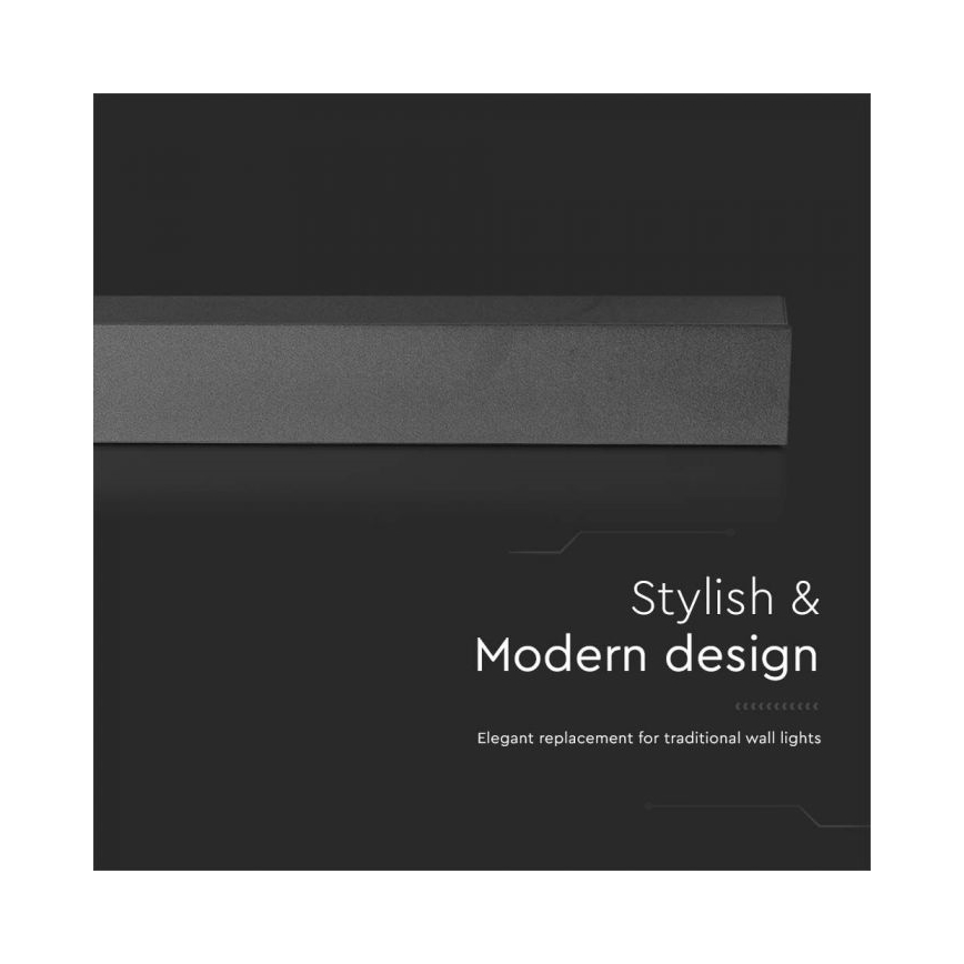 Уличный светодиодный настенный светильник LED/23W/230V 3000K IP65 черный