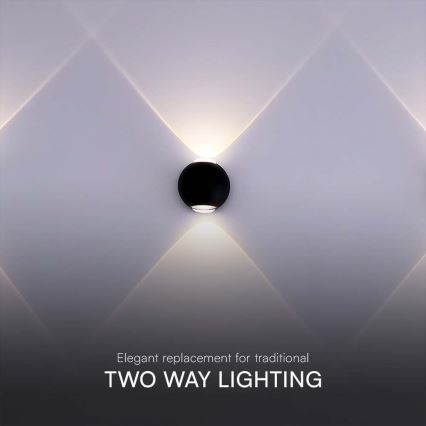 Уличный светодиодный настенный светильник LED/2W/230V 4000K IP54 черный