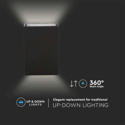 Уличный светодиодный настенный светильник LED/4W/230V 3000K IP65 черный