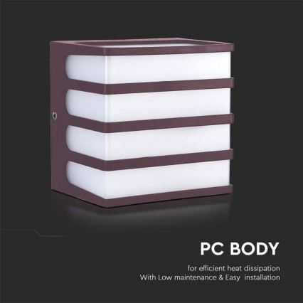 Уличный светодиодный настенный светильник LED/8W/230V IP65 4000K коричневый