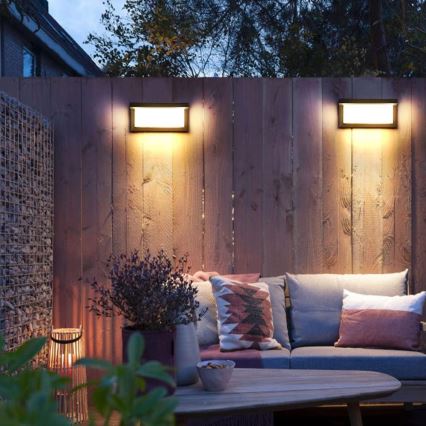 Уличный светодиодный настенный светильник NEELY 1xE27/9W/230V 4000K IP54 антрацит