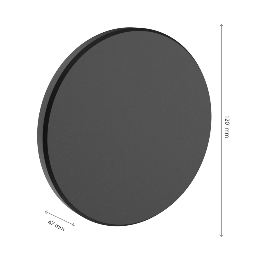 Уличный светодиодный настенный светильник PIATTA LED/9W/230V 3000/4000/6000K диаметр 12 см IP44 черный