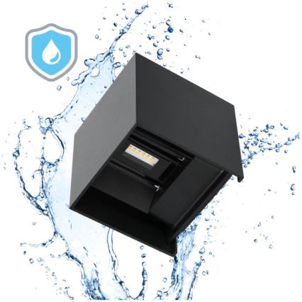 Уличный светодиодный настенный светильник QUERK 2xLED/3W/230V 3000K IP54 черный