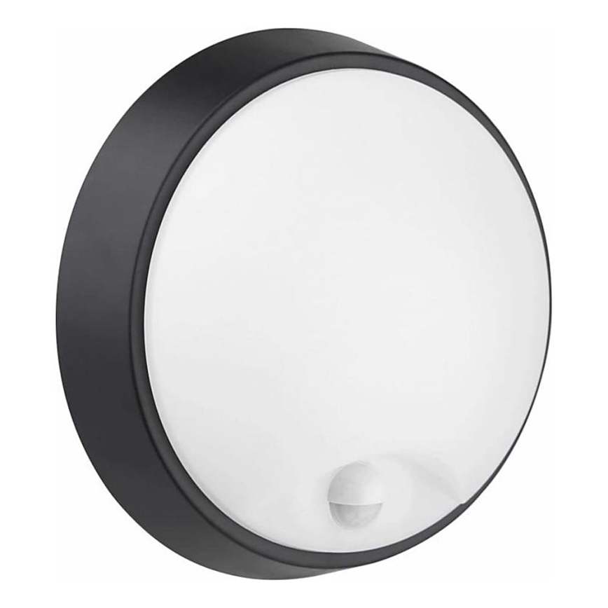 Уличный светодиодный настенный светильник с датчиком LED/12W/230V 3000/4000/6500K IP65 черный