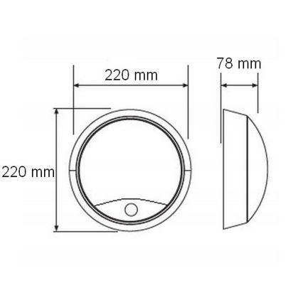Уличный светодиодный настенный светильник с датчиком LED/15W/230V 4000K IP65