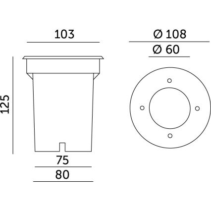 Уличный встраиваемый светильник ENTRADA2 1xGU10/50W/230V IP65