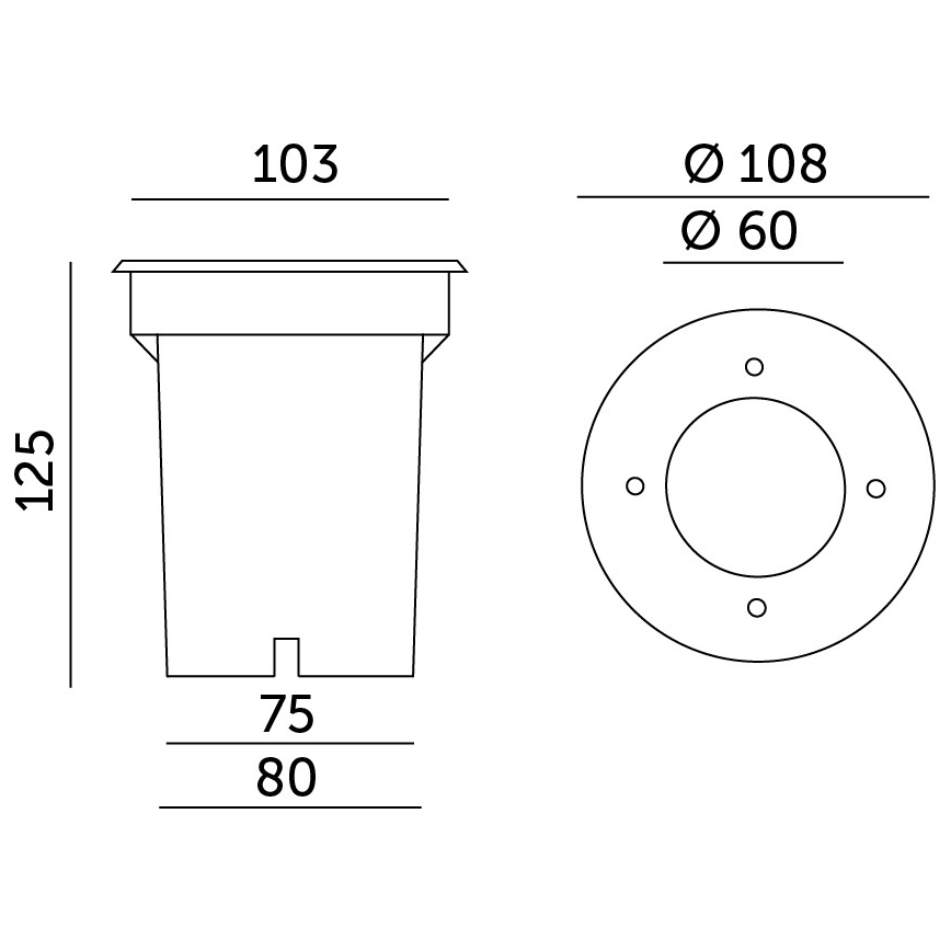 Уличный встраиваемый светильник ENTRADA2 1xGU10/50W/230V IP65