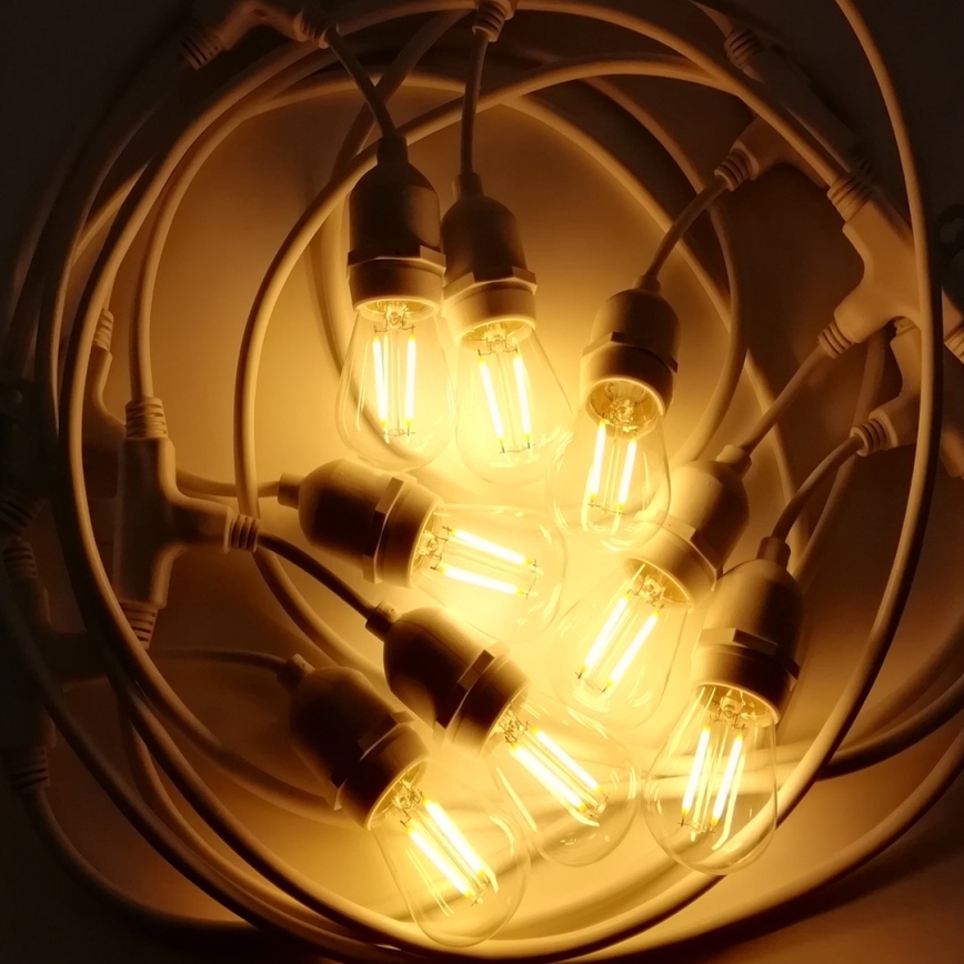 Уличная гирлянда 15xE27/0,5W/230V 15 м IP44 белая