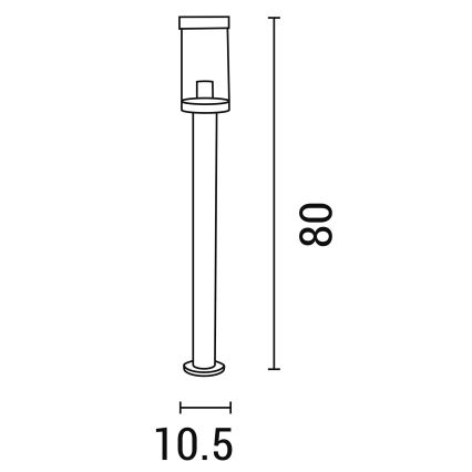 Уличная лампа 1xE27/15W/230V 80 см IP44 черный