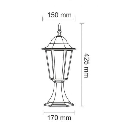 Уличная лампа 1xE27/20W/230V IP43 42,5 см черный