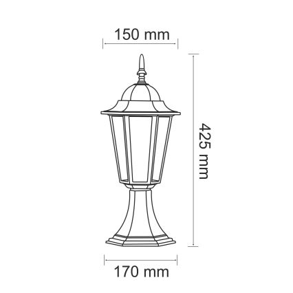 Уличная лампа 1xE27/20W/230V IP43 42,5 см патина