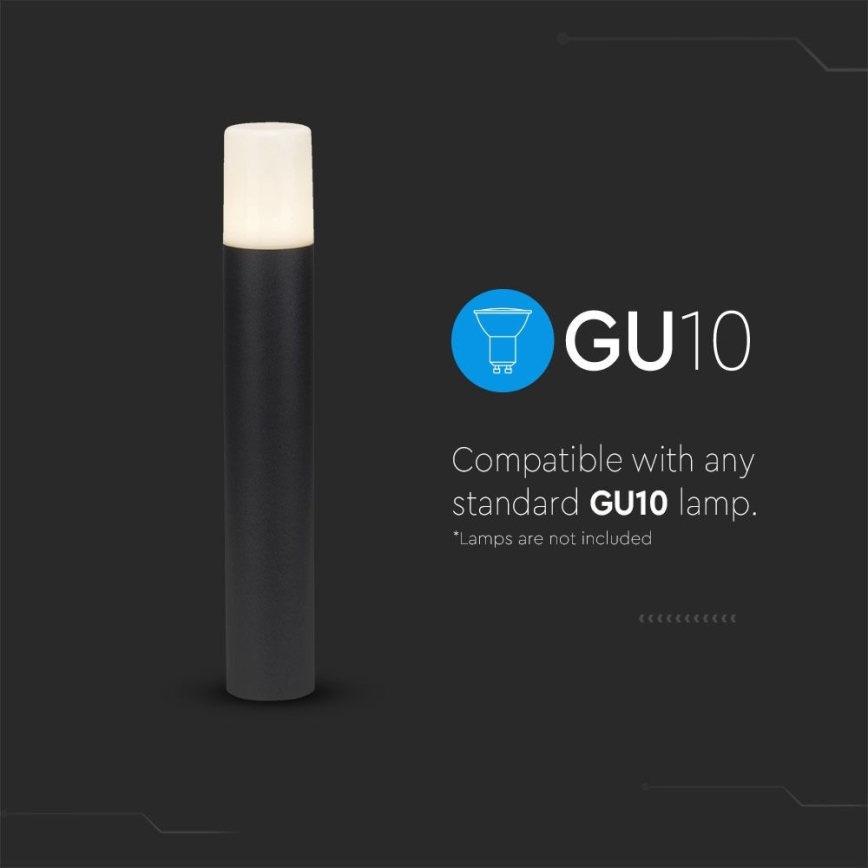 Уличная лампа 1xGU10/35W/230V IP54 50 см черный