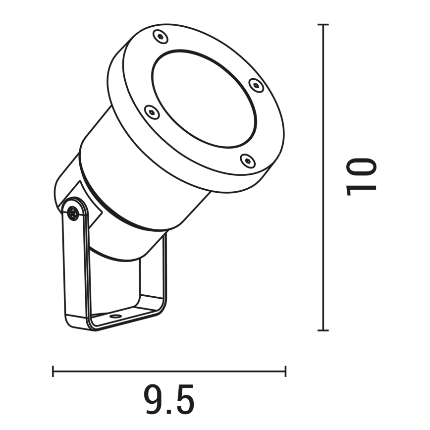 Уличная лампа 1xGU10/5W/230V черный IP65