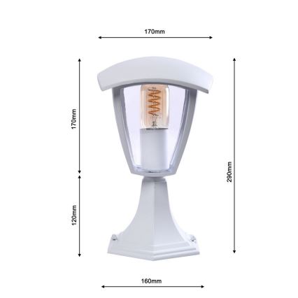 Уличная лампа FOX 1xE27/40W/230V IP44 белая