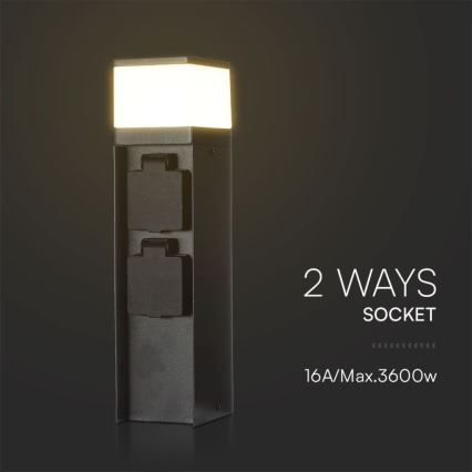 Уличная лампа с 2 розетками 1xG9/11W/230V IP44
