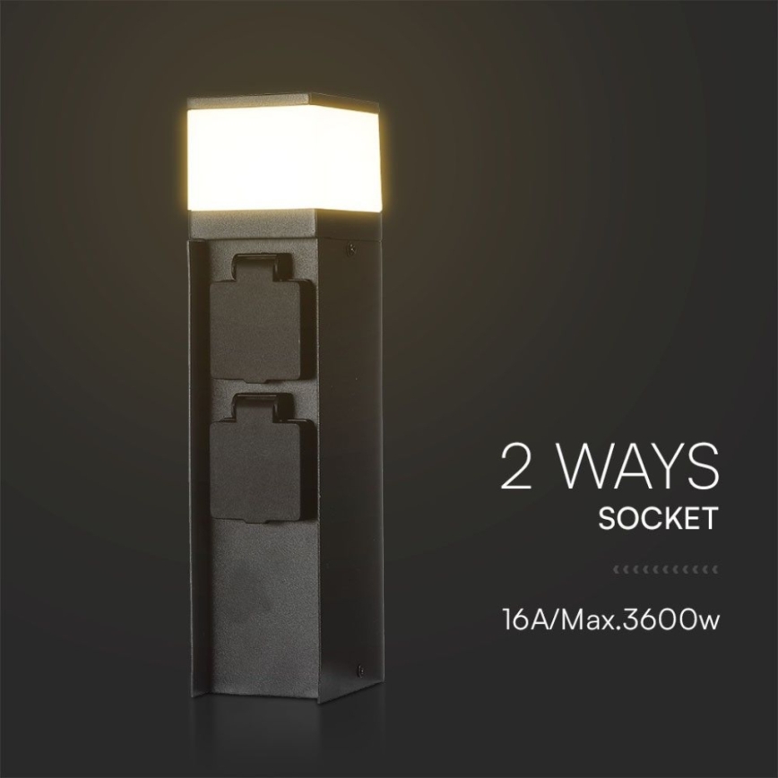 Уличная лампа с 2 розетками 1xG9/11W/230V IP44