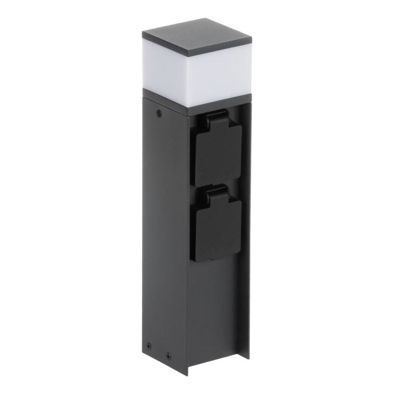 Уличная лампа с 2 розетками DASTEN 1xG9/11W/230V 30 см IP44 черный