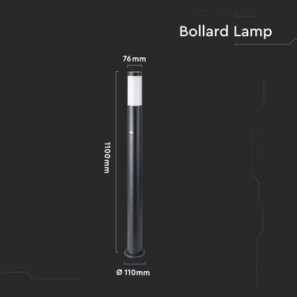 Уличная лампа с датчиком 1xE27/60W/230V IP44 110 см черный