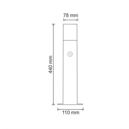 Уличная лампа с датчиком NEW YORK 1xE27/12W/230V IP44 44 см антрацит