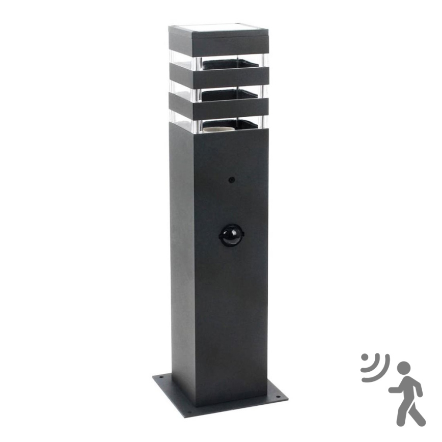 Уличная лампа с датчиком TEKSAS 1xE27/12W/230V IP44 44 см антрацит
