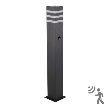 Уличная лампа с датчиком TEKSAS 1xE27/12W/230V IP44 74 см графит