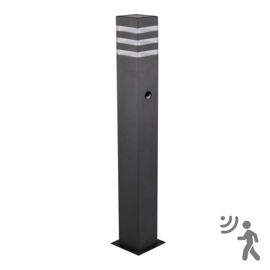 Уличная лампа с датчиком TEKSAS 1xE27/12W/230V IP44 74 см графит