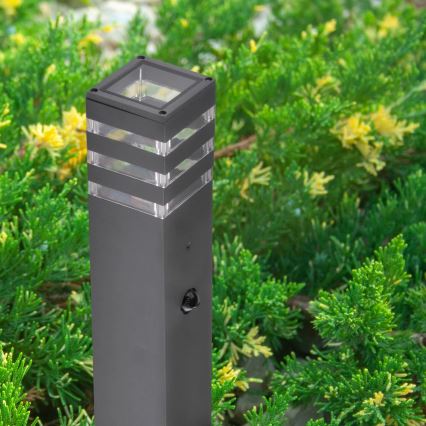 Уличная лампа с датчиком TEKSAS 1xE27/12W/230V IP44 74 см графит