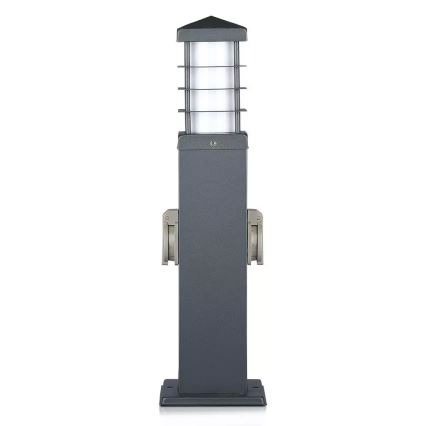 Уличная лампа с розетками SCHUKO 1xE27/13W/230V IP44
