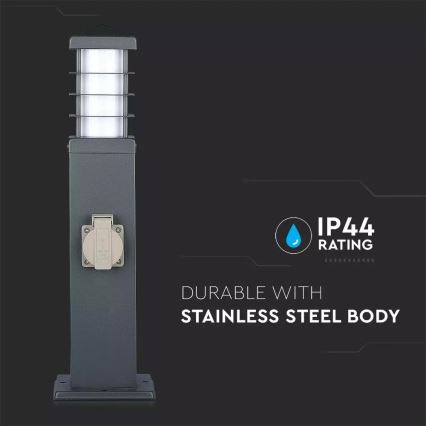 Уличная лампа с розетками SCHUKO 1xE27/13W/230V IP44