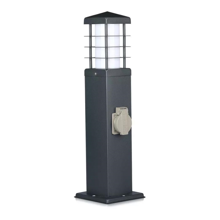 Уличная лампа с розетками SCHUKO 1xE27/13W/230V IP44
