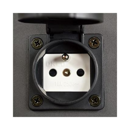 Уличная лампа с розеткой NEW YORK 1xE27/12W/230V IP44 44 см антрацит