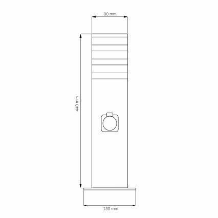 Уличная лампа с розеткой TEKSAS 1xE27/20W/230V IP54 44 см