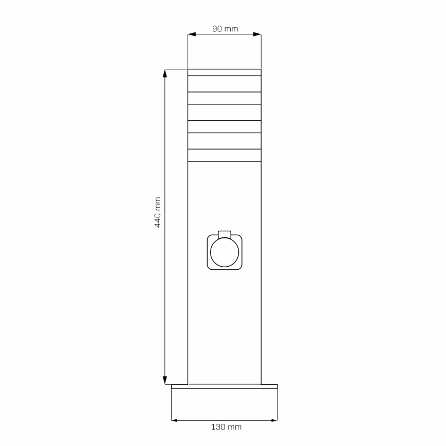 Уличная лампа с розеткой TEKSAS 1xE27/20W/230V IP54 44 см
