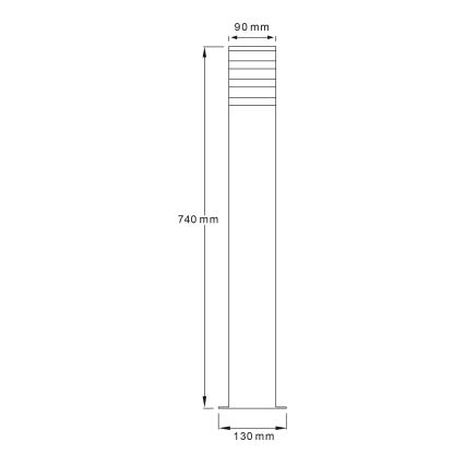 Уличная лампа TEKSAS 1xE27/12W/230V IP44 74 см графит